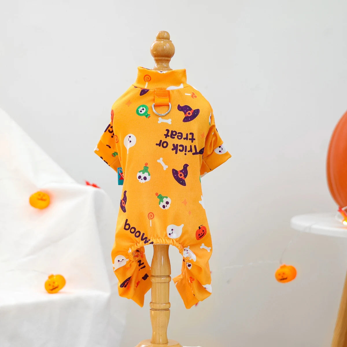 Pet Clothes Dog Costumes Puppies Handsome Cute Beautiful Breathable Four Seasons Wearing Halloween Home Clothes - Orange