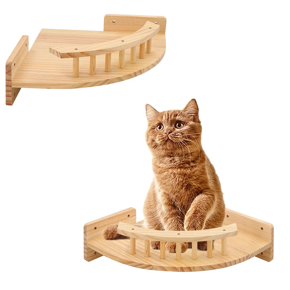Wall-mounted Cat Climbing Frame 50cm Cat Climbing Ladder Hammock Activity Sisal Cat Grab Post Cat Pedal Indoor Cat House