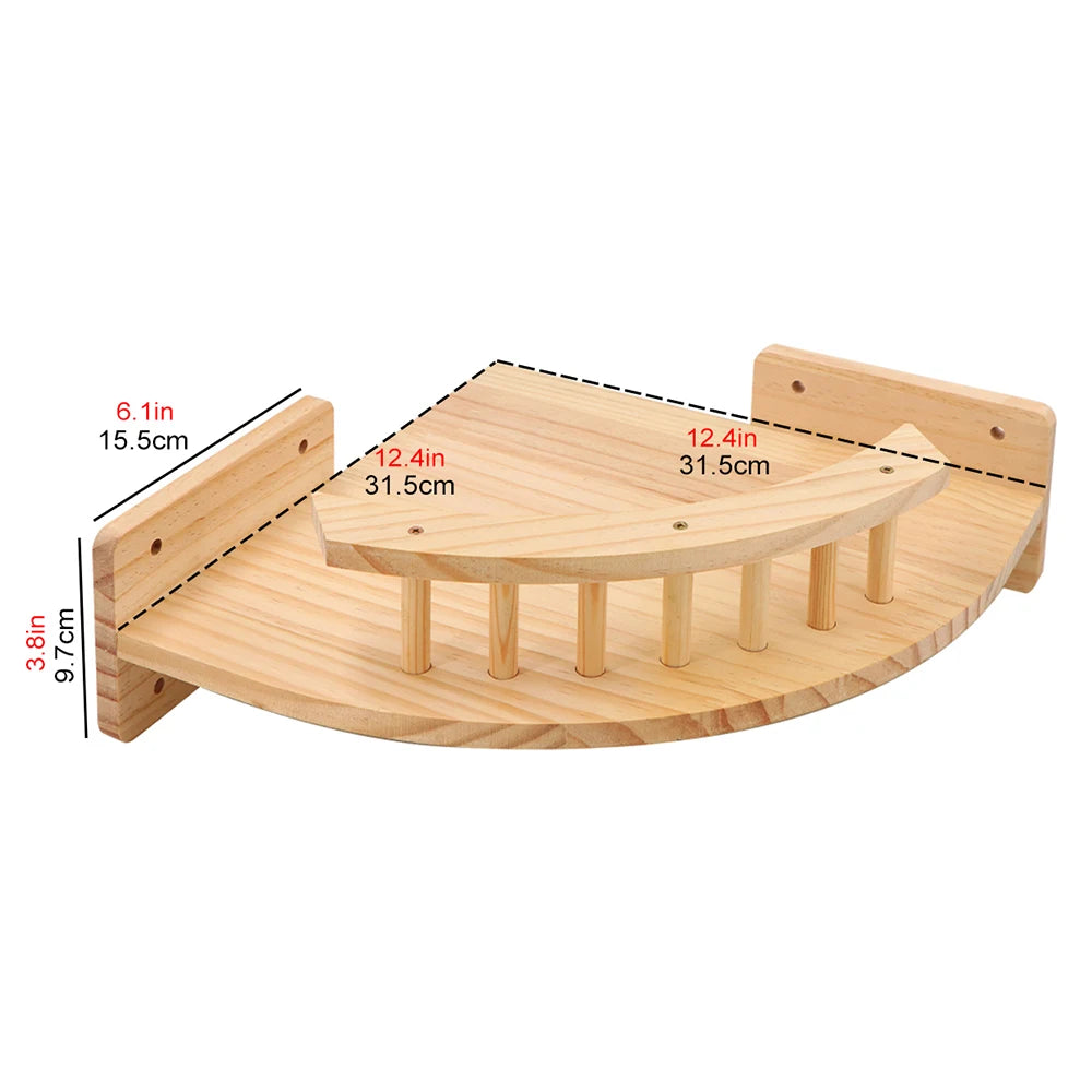 Wall-mounted Cat Climbing Frame 50cm Cat Climbing Ladder Hammock Activity Sisal Cat Grab Post Cat Pedal Indoor Cat House