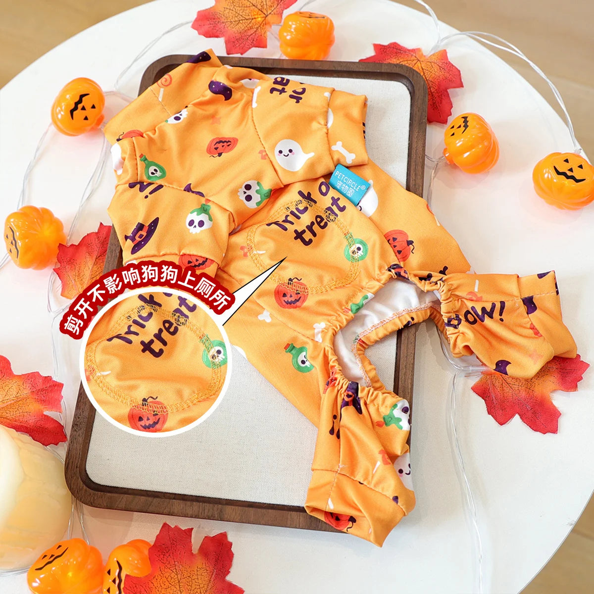 Pet Clothes Dog Costumes Puppies Handsome Cute Beautiful Breathable Four Seasons Wearing Halloween Home Clothes - Orange