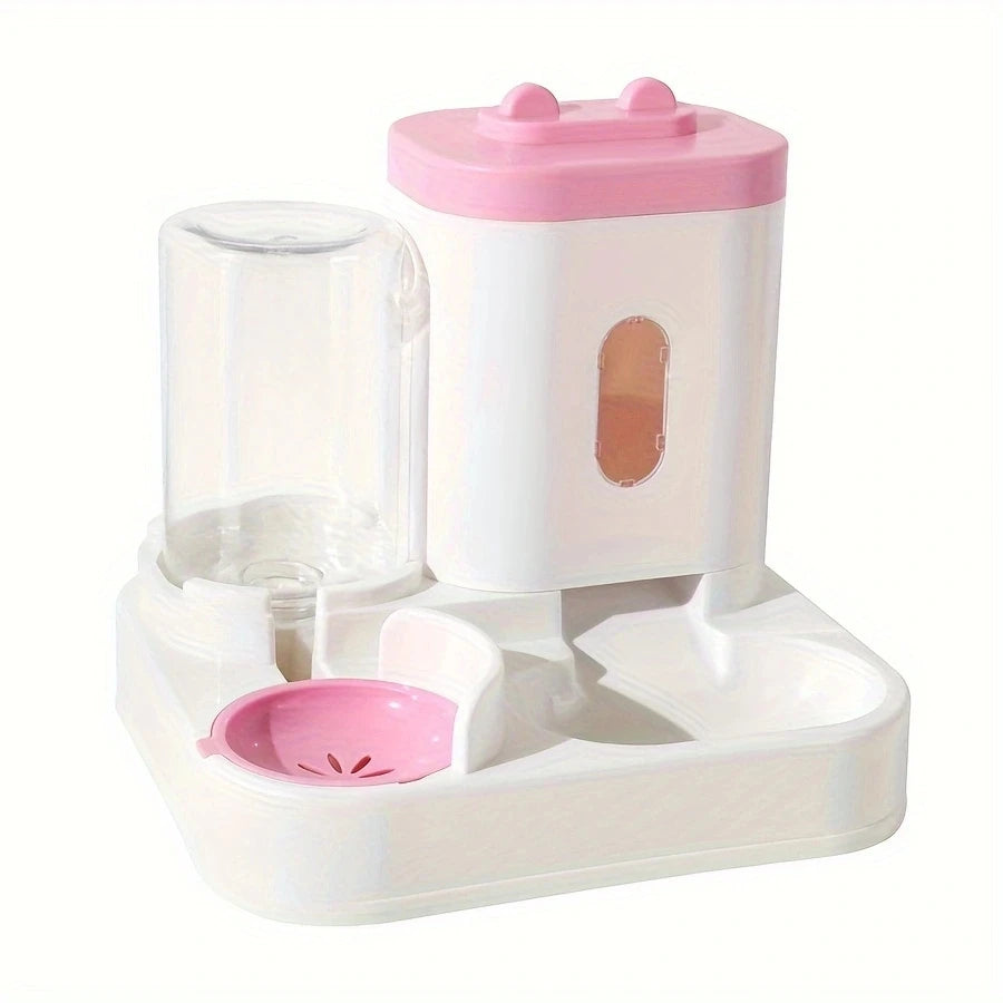 Pet Feeder and Water Dispenser for Cats: Plastic, Battery-Free, Suitable for Cats and Dogs