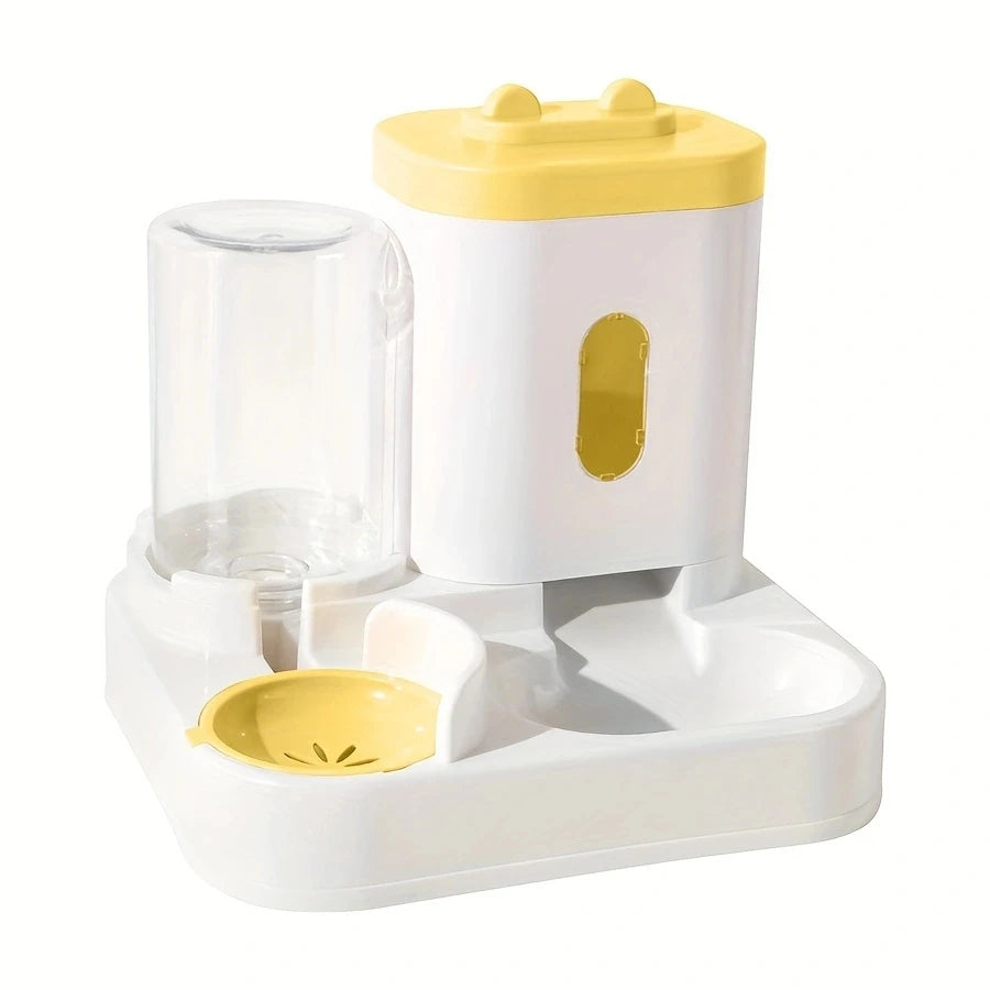 Pet Feeder and Water Dispenser for Cats: Plastic, Battery-Free, Suitable for Cats and Dogs