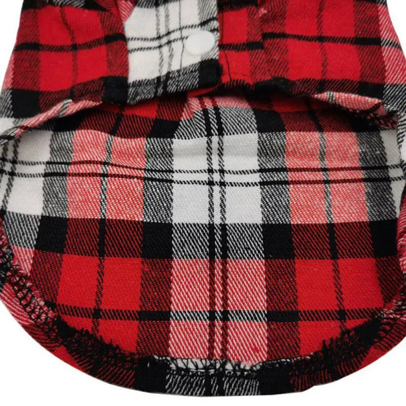 Pet Clothes Dog Shirt Summer For Small Medium Dogs Cat British Style Plaid Clothing Breathable Fashion Puppy Chihuahua T-shirt