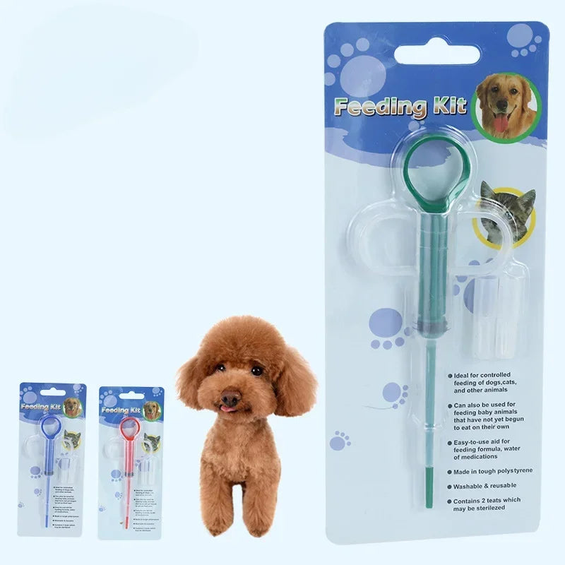 Pet Medicine Syringe, Pill Gun, Piller Push Dispenser, Medicine, Water, Milk Syringe, Dog Cat Puppy Feeder Kit, 1PCS