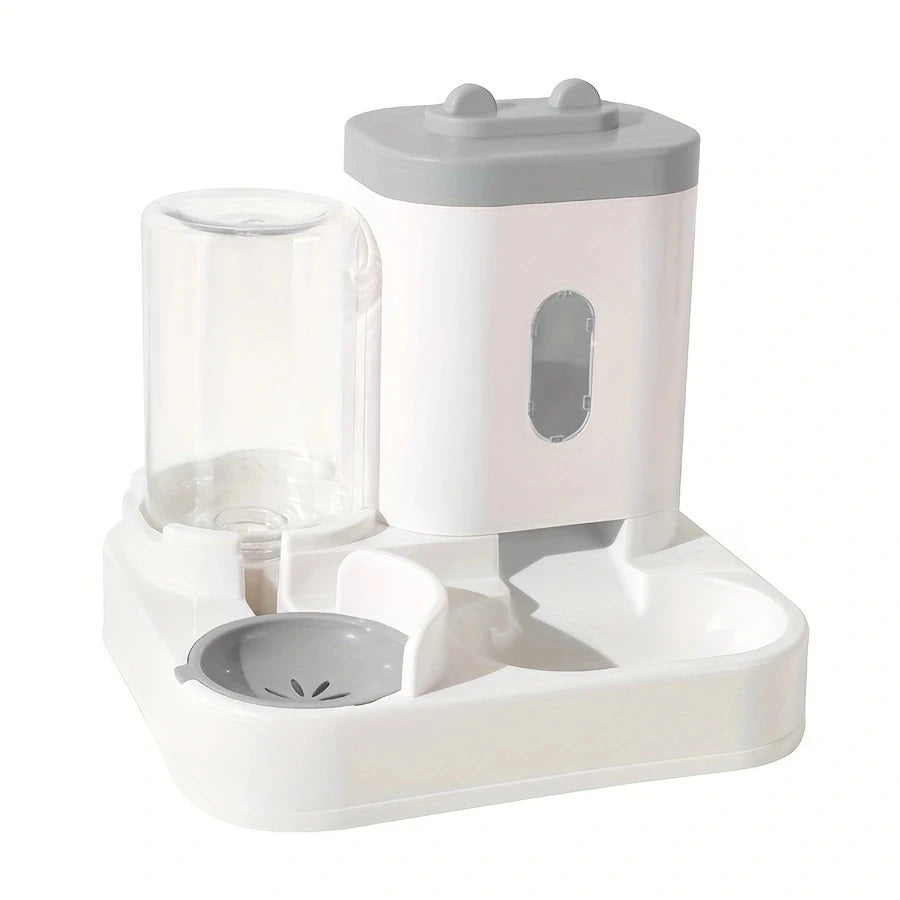 Pet Feeder and Water Dispenser for Cats: Plastic, Battery-Free, Suitable for Cats and Dogs