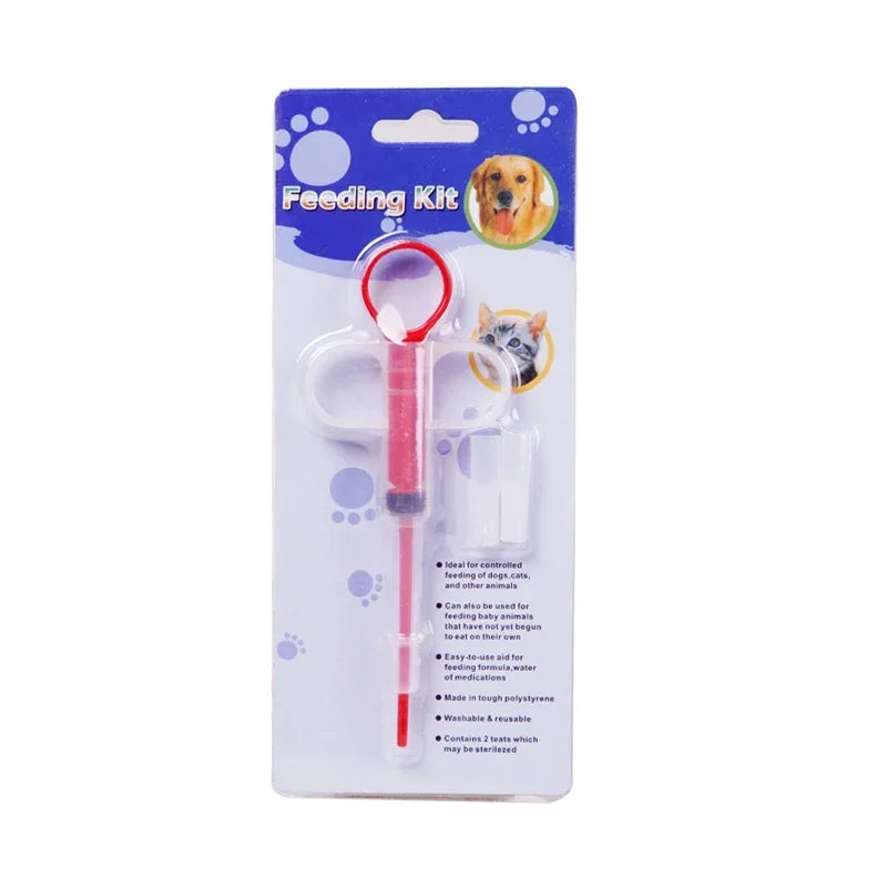 Pet Medicine Syringe, Pill Gun, Piller Push Dispenser, Medicine, Water, Milk Syringe, Dog Cat Puppy Feeder Kit, 1PCS
