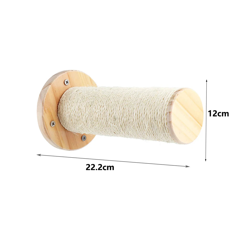 Wall-mounted Cat Climbing Frame 50cm Cat Climbing Ladder Hammock Activity Sisal Cat Grab Post Cat Pedal Indoor Cat House