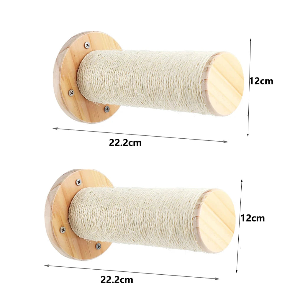 Wall-mounted Cat Climbing Frame 50cm Cat Climbing Ladder Hammock Activity Sisal Cat Grab Post Cat Pedal Indoor Cat House