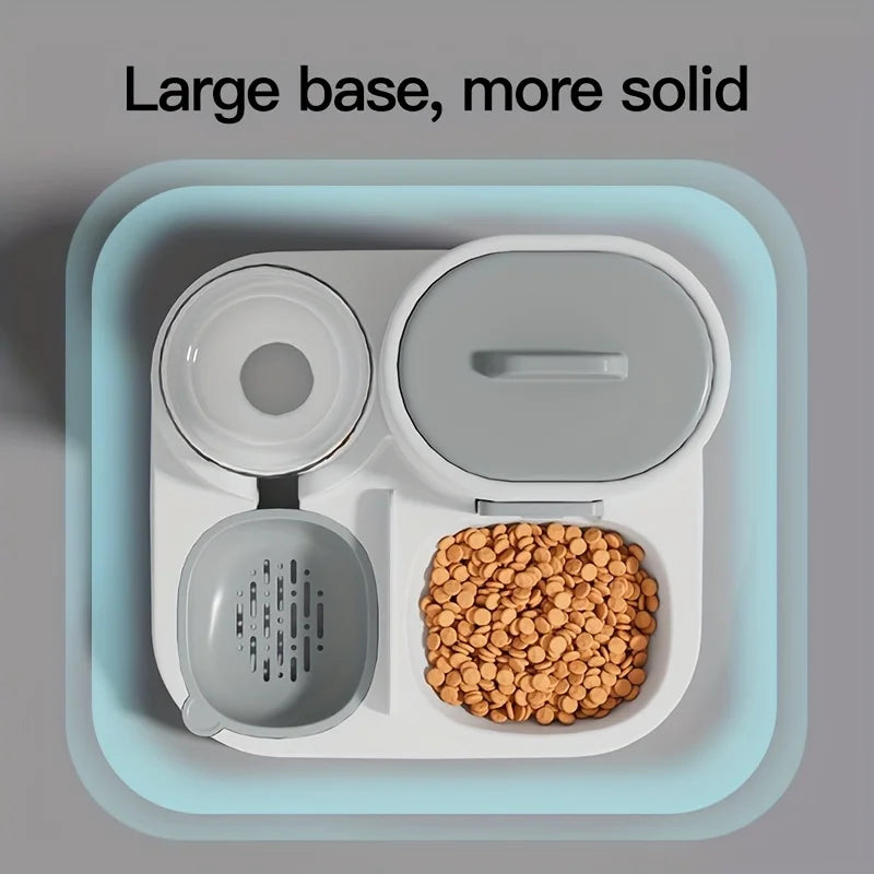 Pet automatic feeder, cat bowl, water and feed in one, plastic, two-in-one