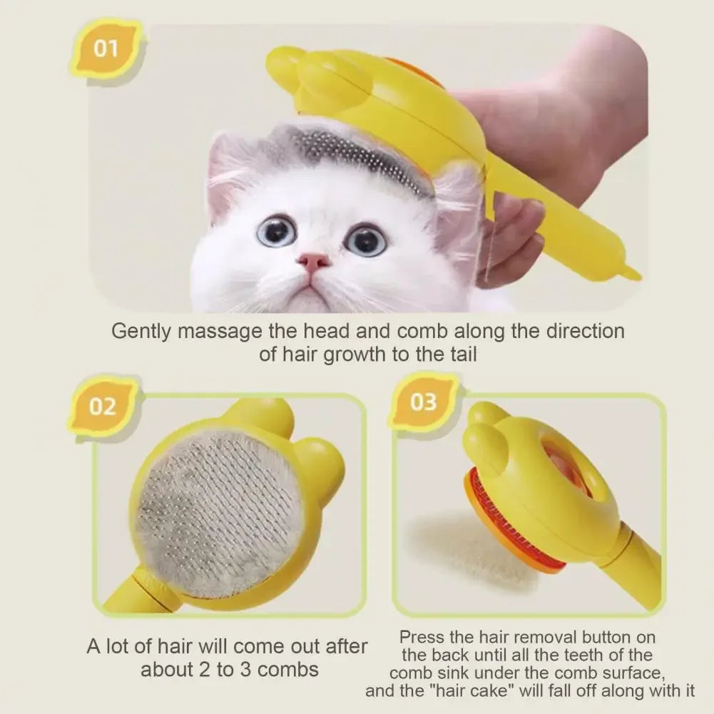 Pet Brush for Skin Diseases Prevention Skin-friendly Pet Care Brush Gentle Self Slicker Brush for Cats Dogs Long-haired for Dog