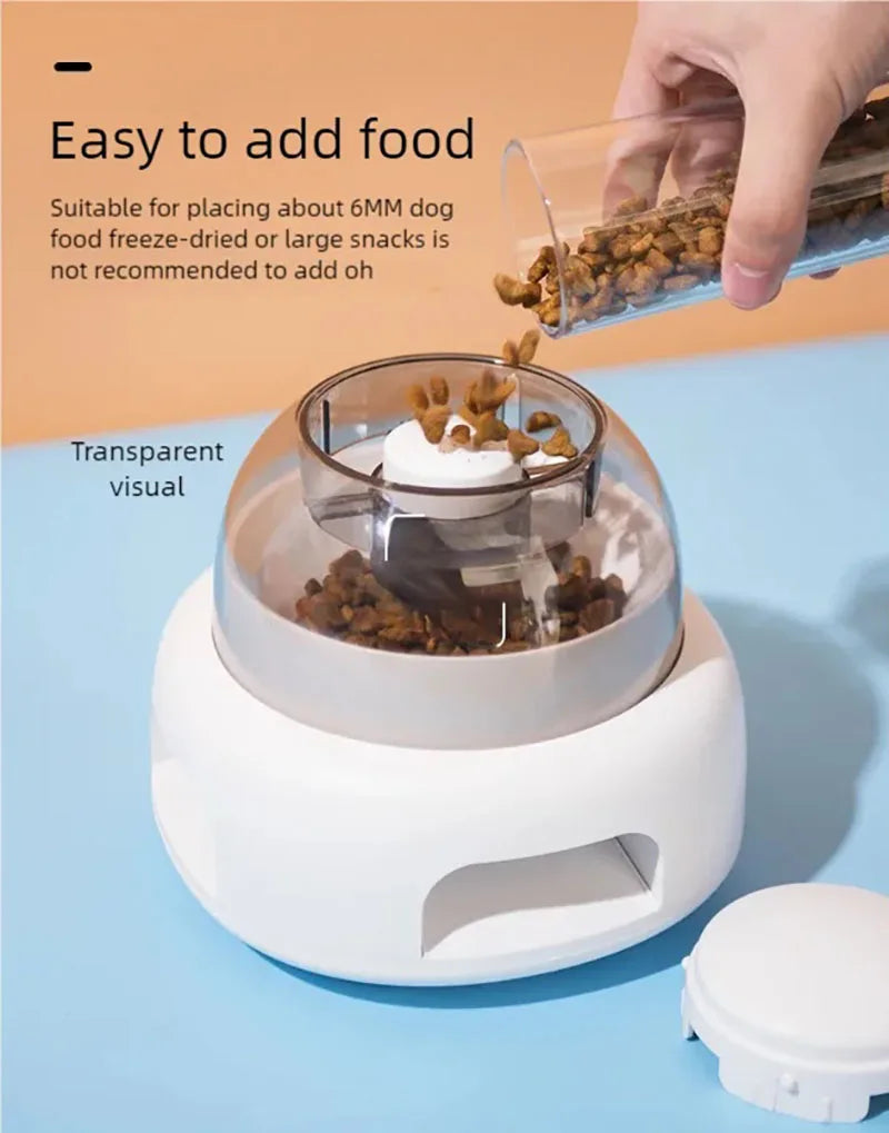 Three bowls of pet food dispenser, automatic press feeder, slow food dispenser, fun pet food utensils