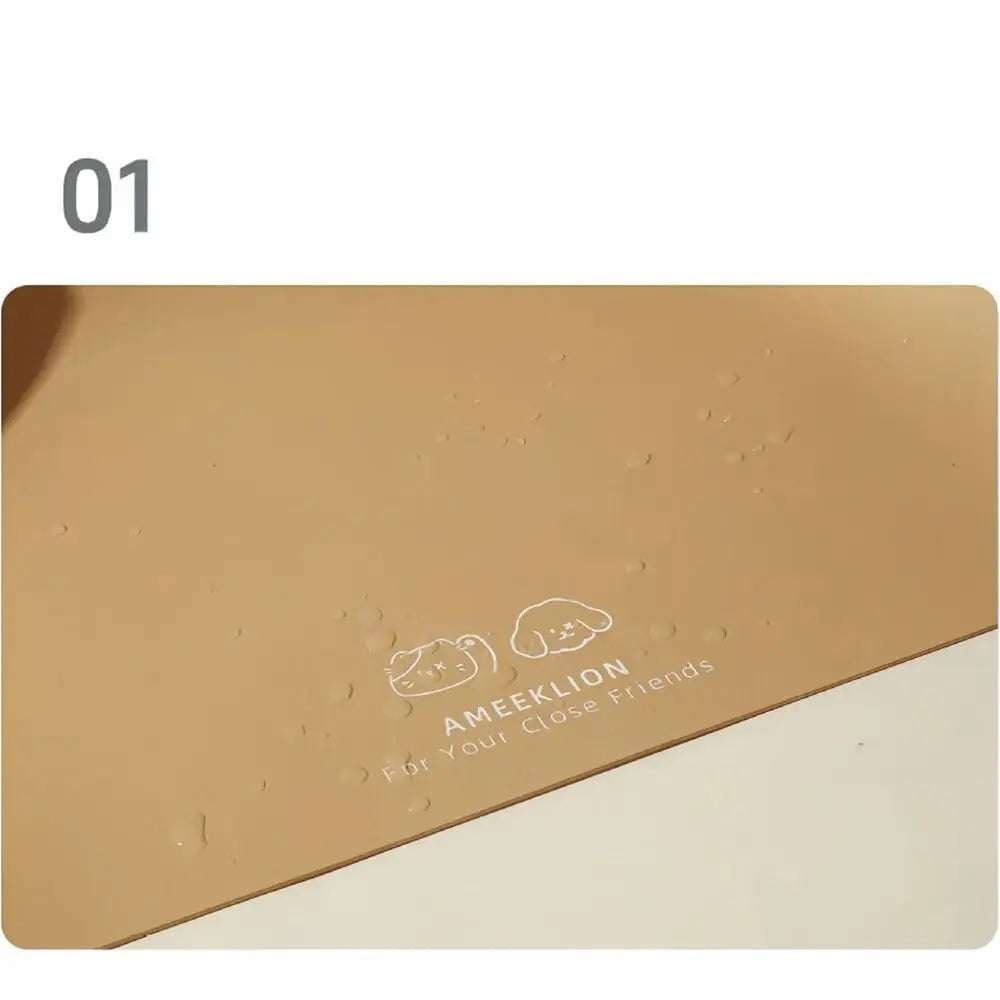 PU Leather Pet Anti Spill Placemat Oil Resistant Anti Slip Dog Food Pad Waterproof Pet Feeding Mat Prevent Food and Water Spills