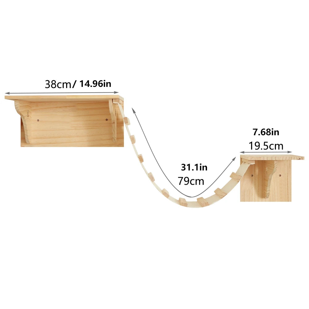 Cat Wall Rack Cat Climbing Frame Furniture Bridge and Steps Cat Frame Indoor Climbing Frame Cat Wall Shelves