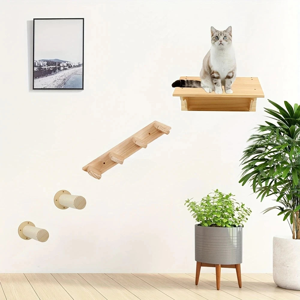 Cat Wall Rack Cat Climbing Frame Furniture Bridge and Steps Cat Frame Indoor Climbing Frame Cat Wall Shelves
