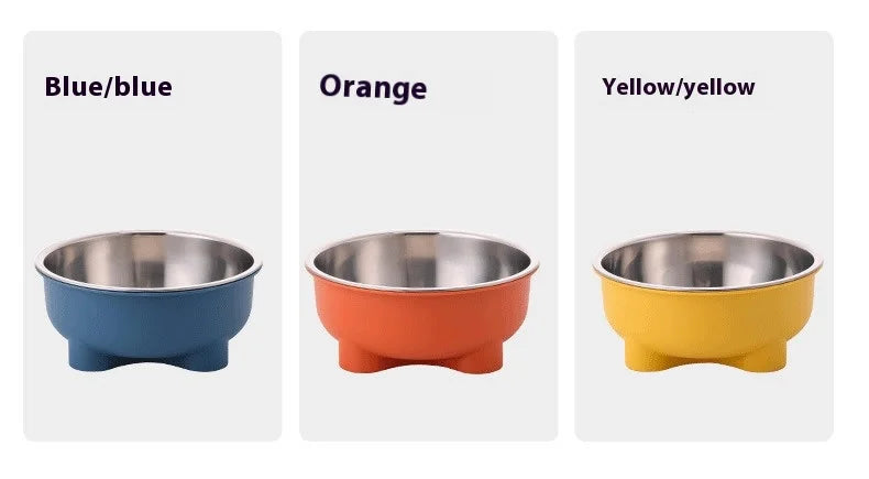 Pet Food Bowl Stainless Steel - Non-Slip Base & Safe Smooth Edge, Hygienic Detachable Design for Cats and Dogs