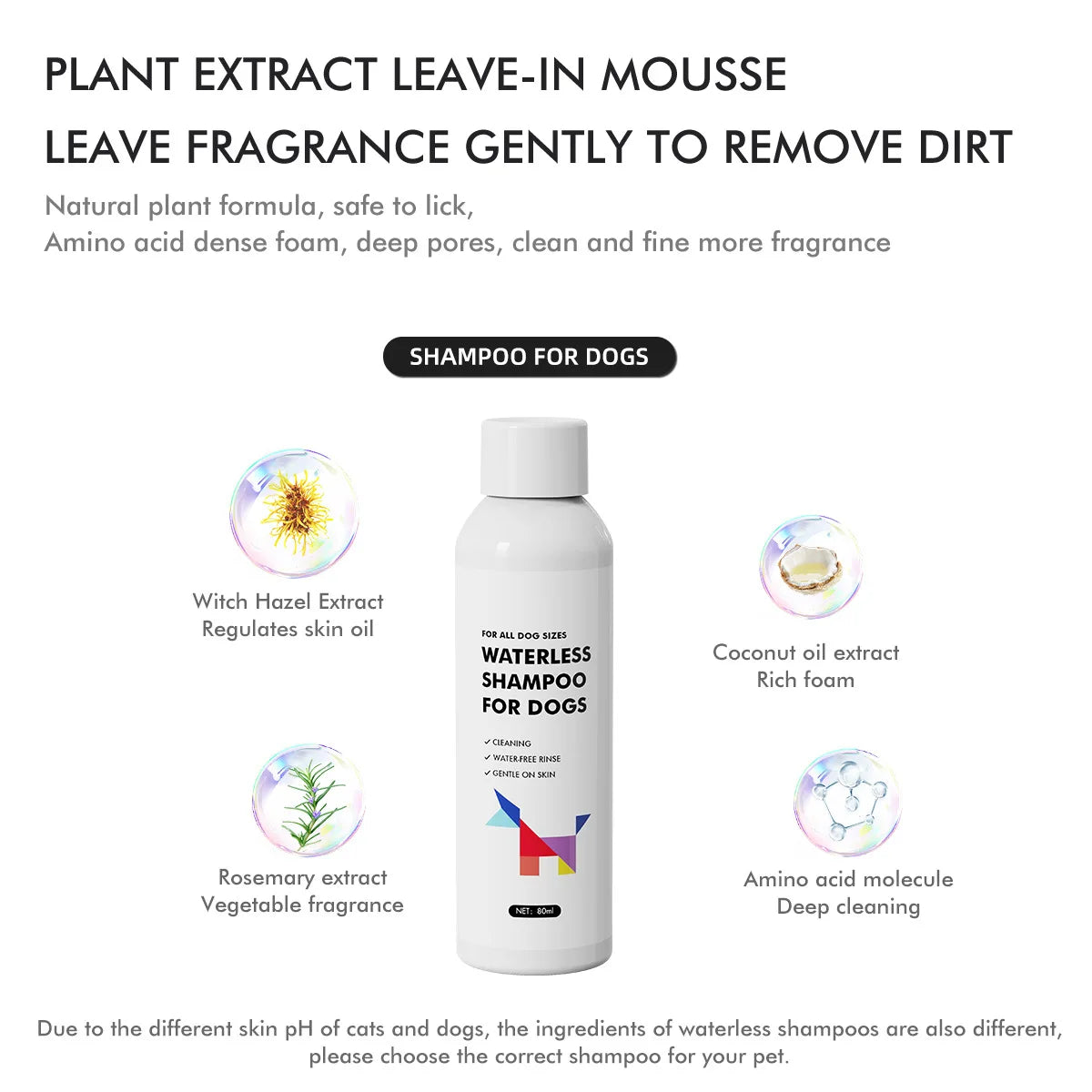 Pet hair dry cleaning brush pet cleaning and care agent to remove floating hair stains clean and make hair soft pet massager