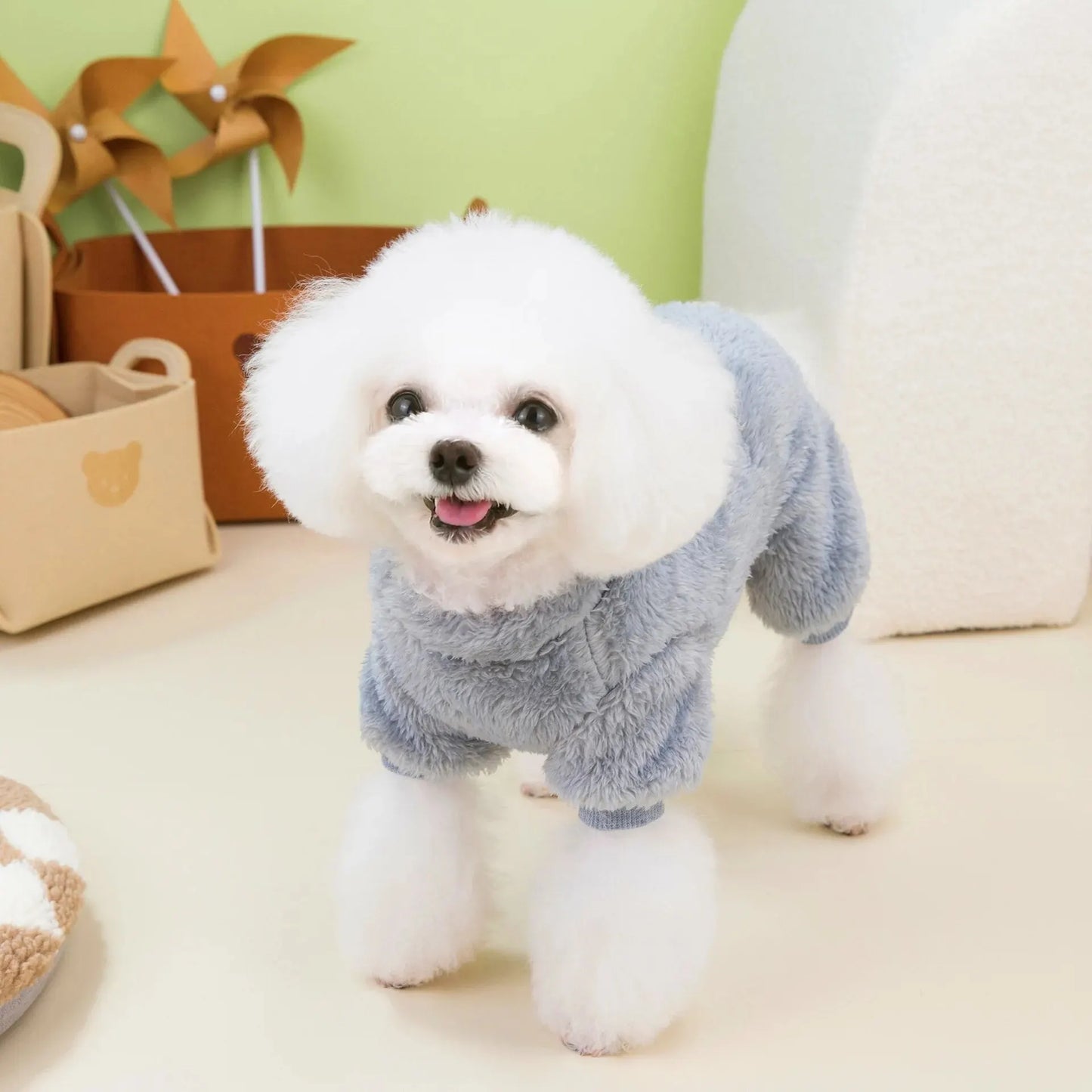 1pc Pet Dog Clothes Soft Warm Fleece Dogs Jumpsuits Crown Pattern Pet Clothing for Small Dogs Puppy Cats Costume Coats