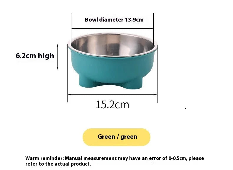 Pet Food Bowl Stainless Steel - Non-Slip Base & Safe Smooth Edge, Hygienic Detachable Design for Cats and Dogs