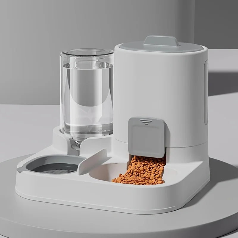 Pet automatic feeder, cat bowl, water and feed in one, plastic, two-in-one