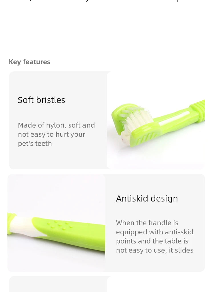 Pet Toothbrush Dog Cleaning Mouth Toothbrush Three Sided Multiangle Cleaning Tartar Teeth Health Care Tool Pet Supplies