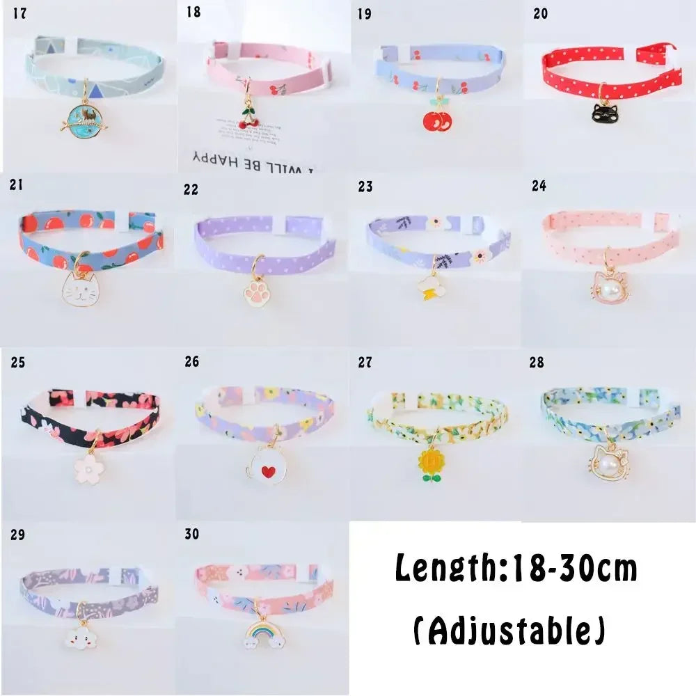 1PCS Pet Collar With Pendants Puppy Cat Accessories Kitten Collar Adjustable Safety Bell Ring Necklace Pet Supplies