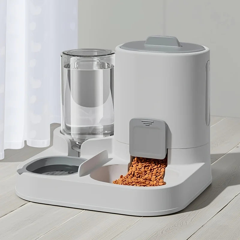 Pet automatic feeder, cat bowl, water and feed in one, plastic, two-in-one