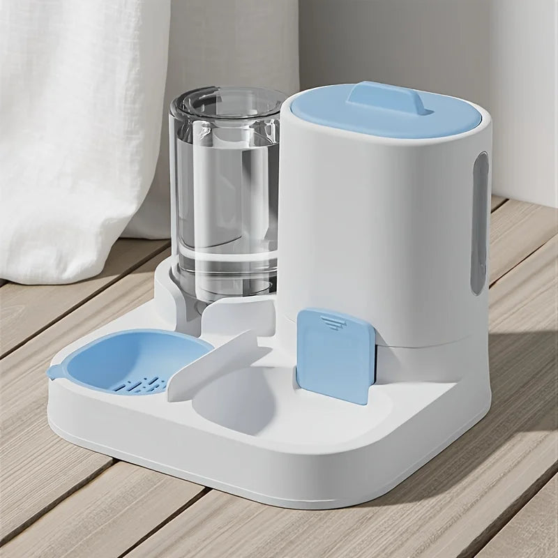 Pet automatic feeder, cat bowl, water and feed in one, plastic, two-in-one
