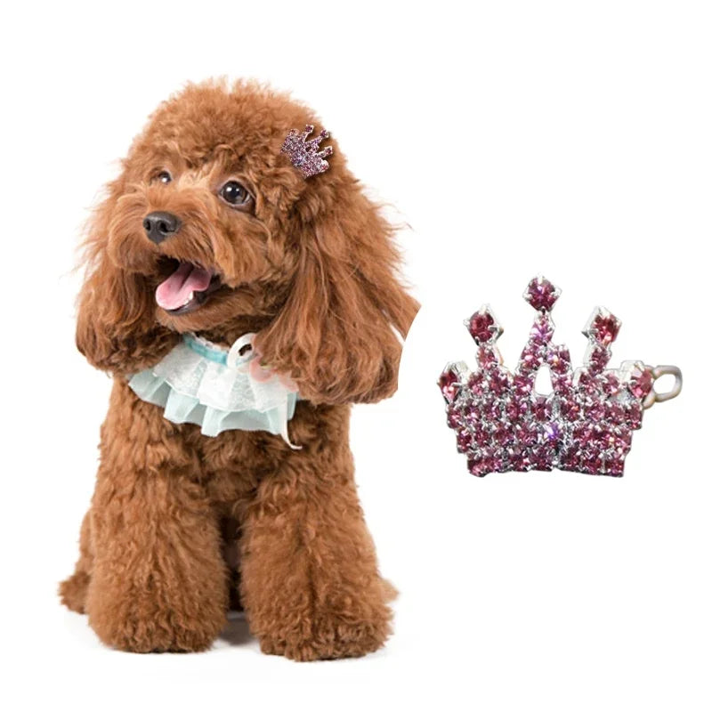 Pet Grooming Accessories for Dog and Cat - Puppy Beautiful Dog Hair Clip, Crown, Bow, Multicolor Hairpins, Headwear