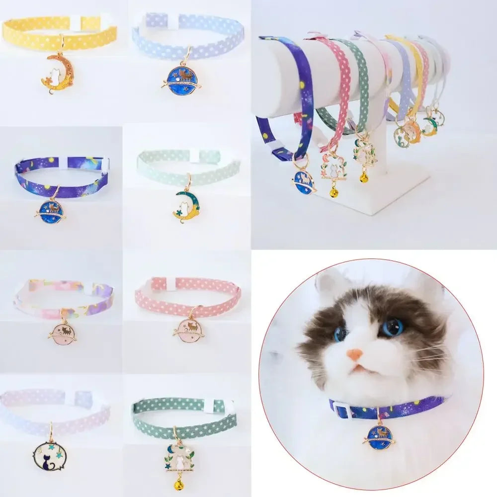 1PCS Pet Collar With Pendants Puppy Cat Accessories Kitten Collar Adjustable Safety Bell Ring Necklace Pet Supplies