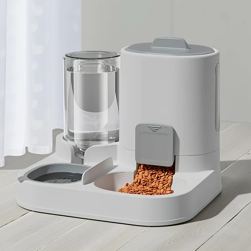 Pet automatic feeder, cat bowl, water and feed in one, plastic, two-in-one
