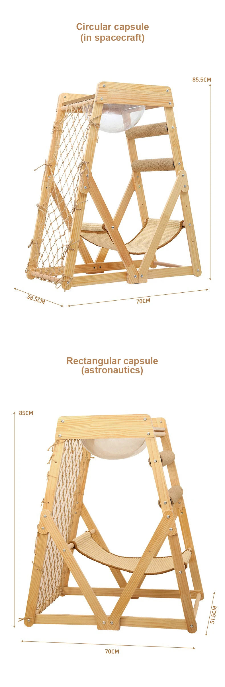 Cat Climbing Frame Space Capsule Scratching Board Hammock Sisal Wear-resistant Not Falling Chips Climbing Net Pet Supplies