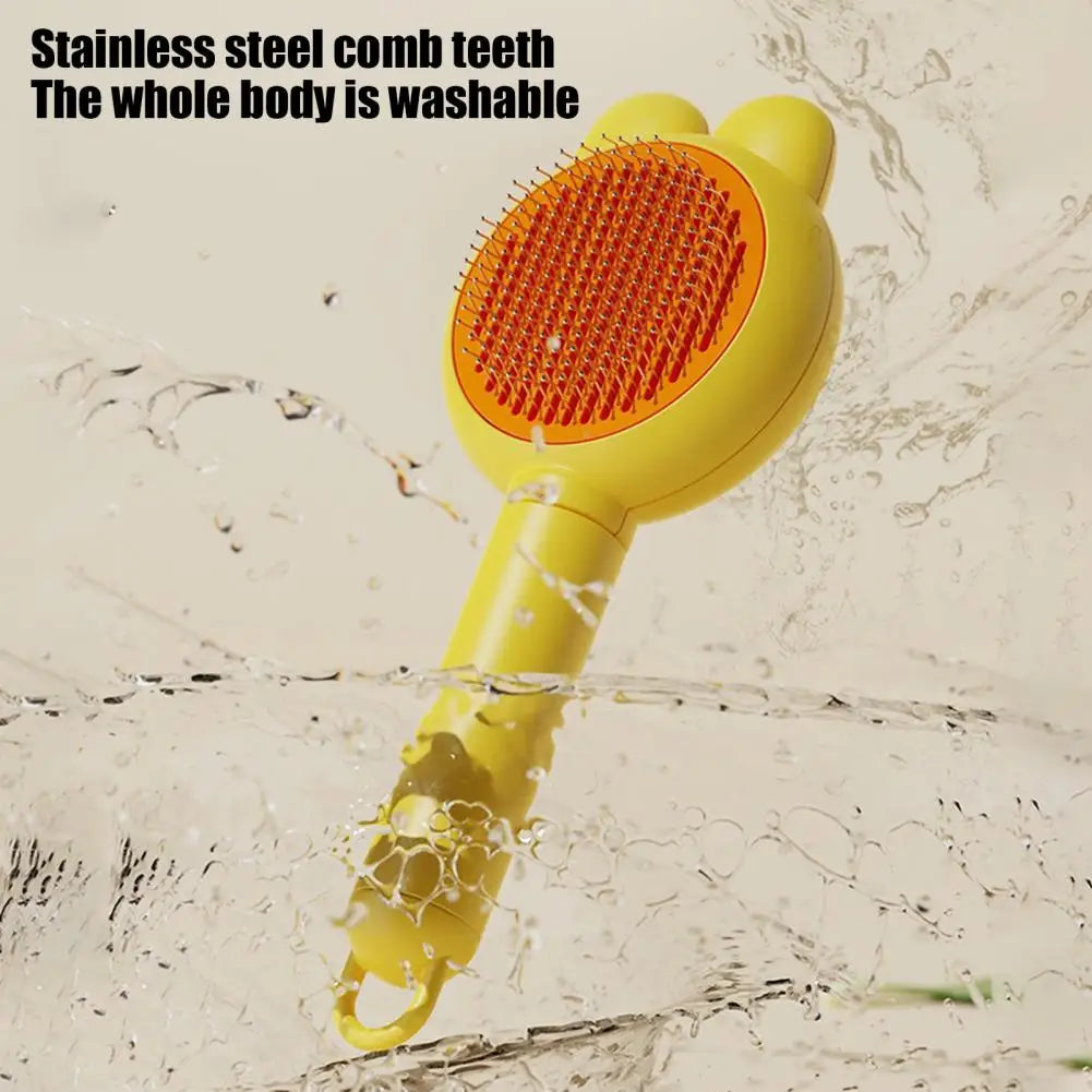 Pet Brush for Skin Diseases Prevention Skin-friendly Pet Care Brush Gentle Self Slicker Brush for Cats Dogs Long-haired for Dog