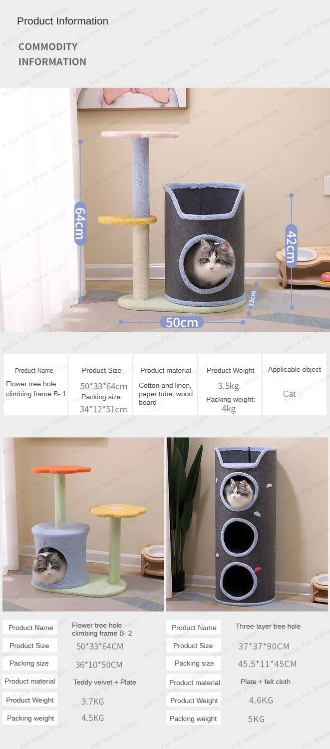 Small Cat Climbing Frame Luxurious multifunctional pet villa cat toy multifunctional cat scratching post
