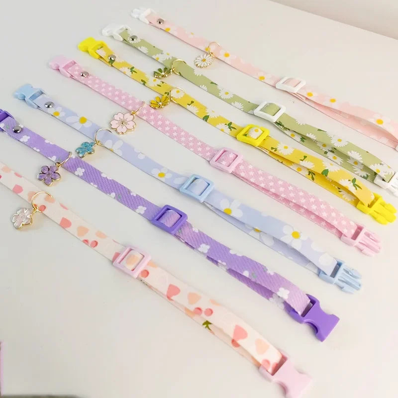 1PCS Pet Collar With Pendants Puppy Cat Accessories Kitten Collar Adjustable Safety Bell Ring Necklace Pet Supplies