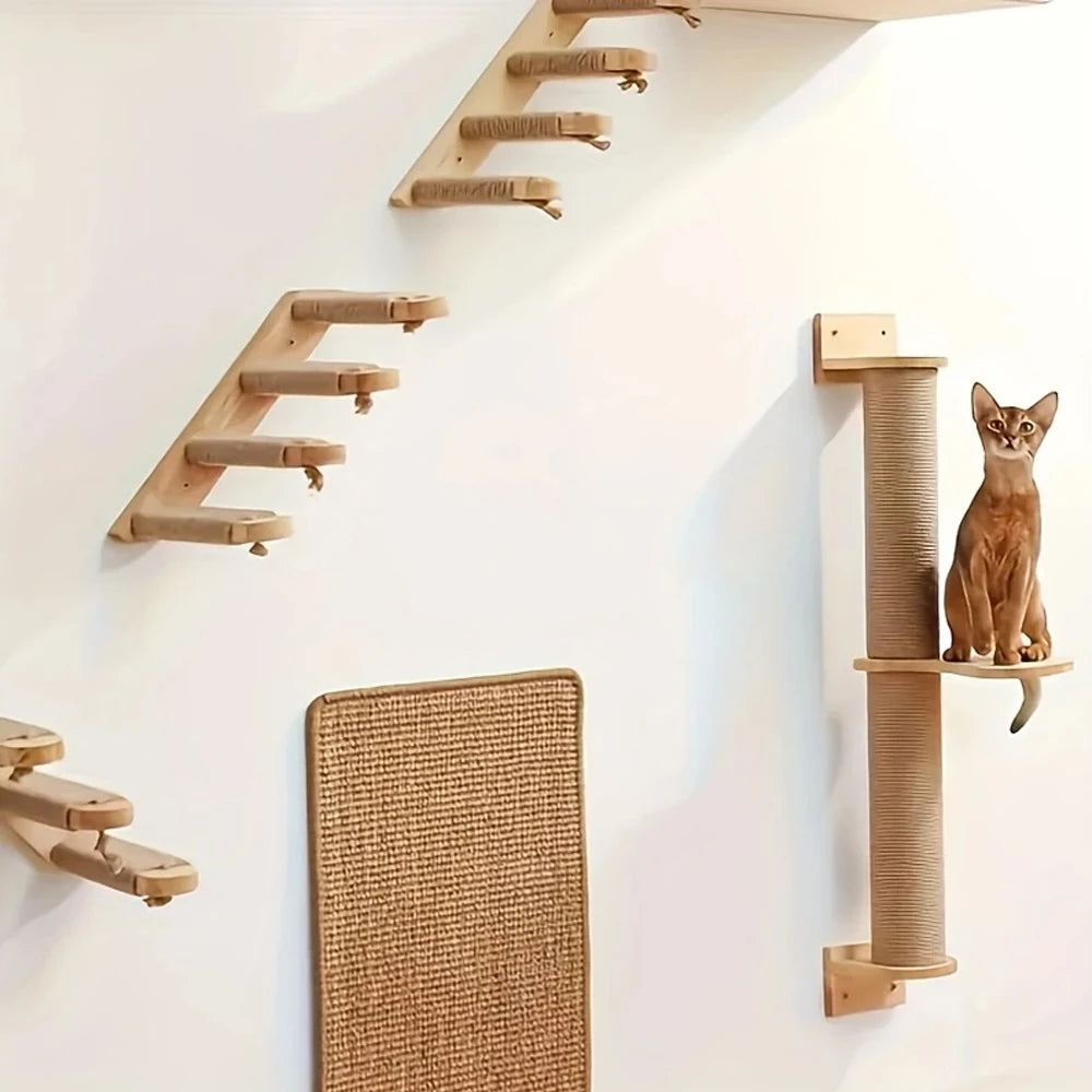 Cat Wall Rack Cat Climbing Frame Furniture Bridge and Steps Cat Frame Indoor Climbing Frame Cat Wall Shelves