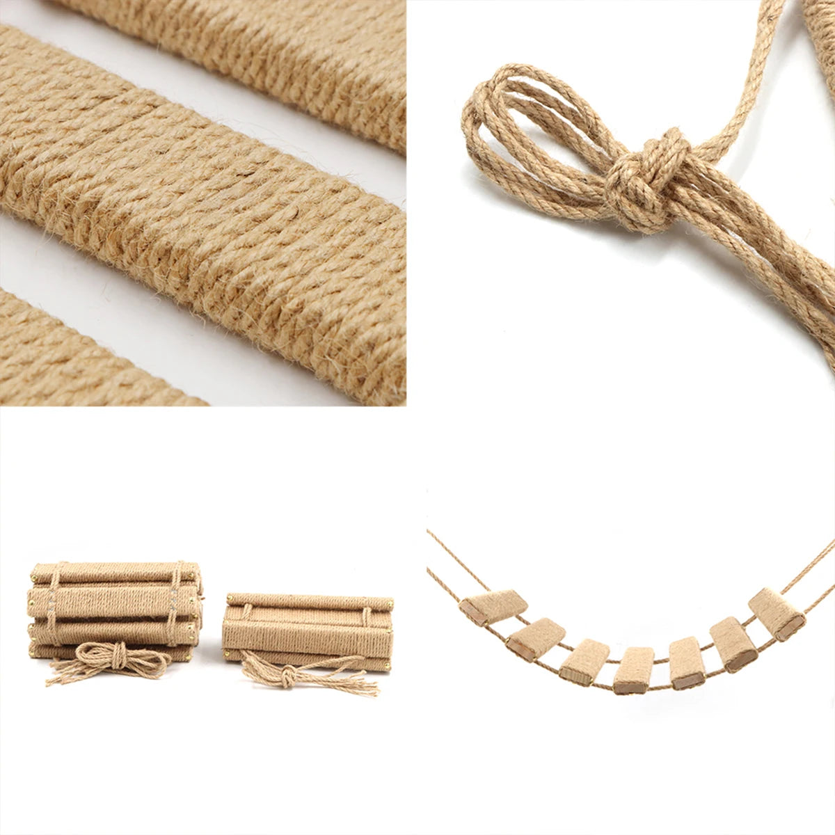Cat Climbing Frame Bridge Cat Ladder Sisal Rope Wooden Cat Tree Tower Use for Cage Climber Scratching Post Pet Furniture Toys